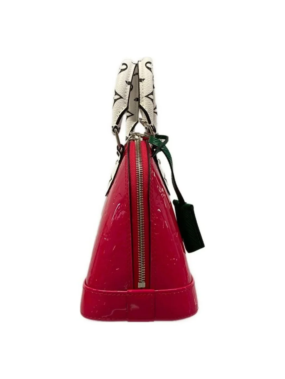 Louis Vuitton Handbag Monogram Vernis Alma BB Pink White Black Leather